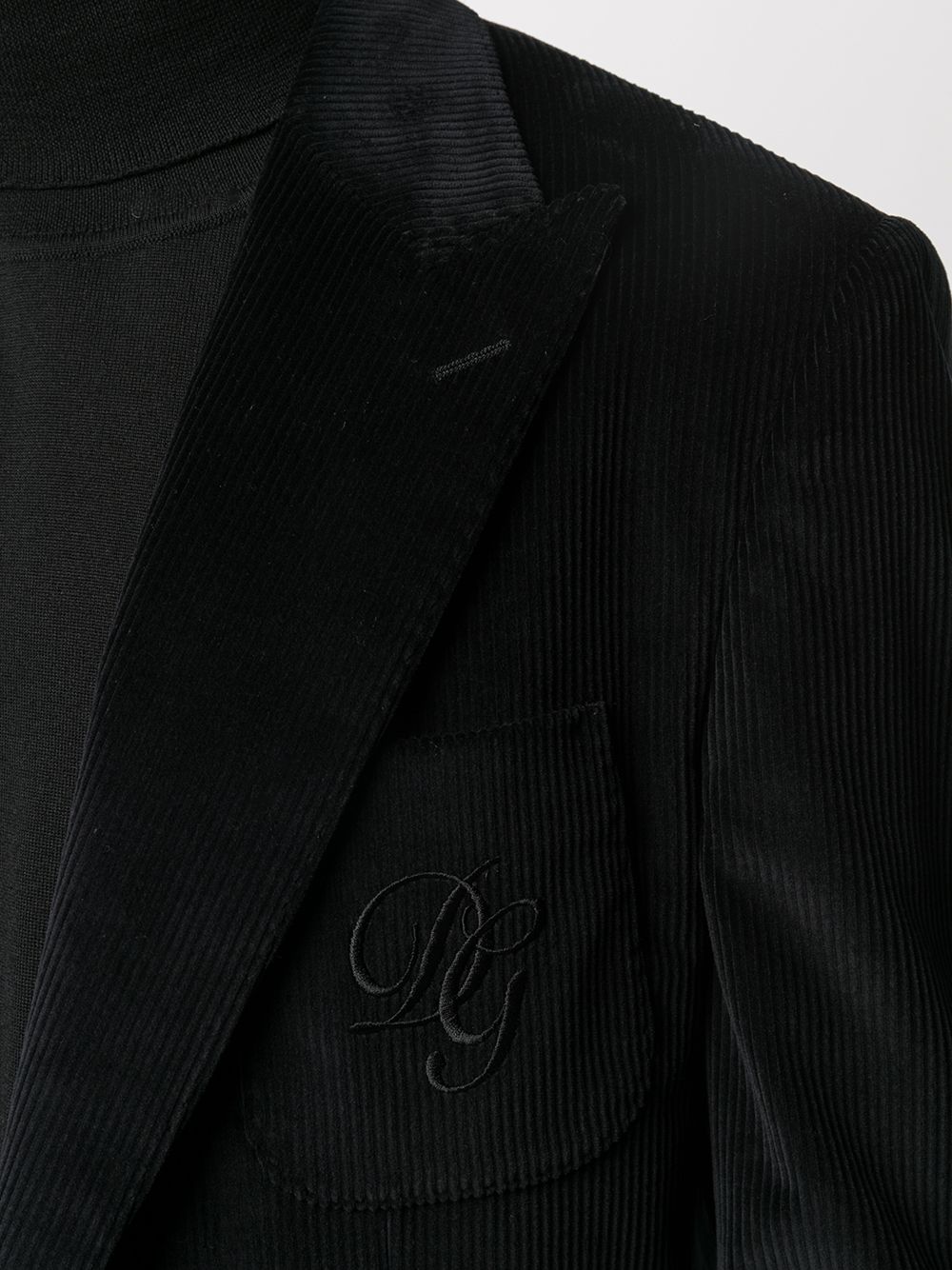 фото Dolce & gabbana вельветовый пиджак с вышитым логотипом