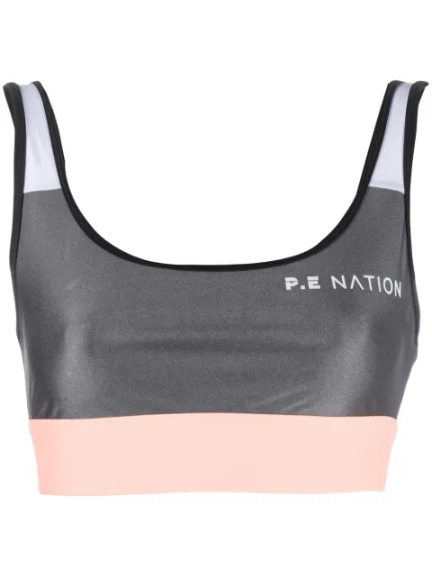 P.E Nation cropped logo print tank top