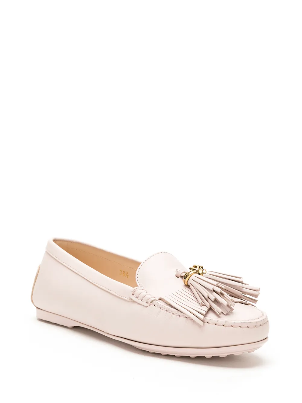 Tod's tassel-detail leather loafers Beige