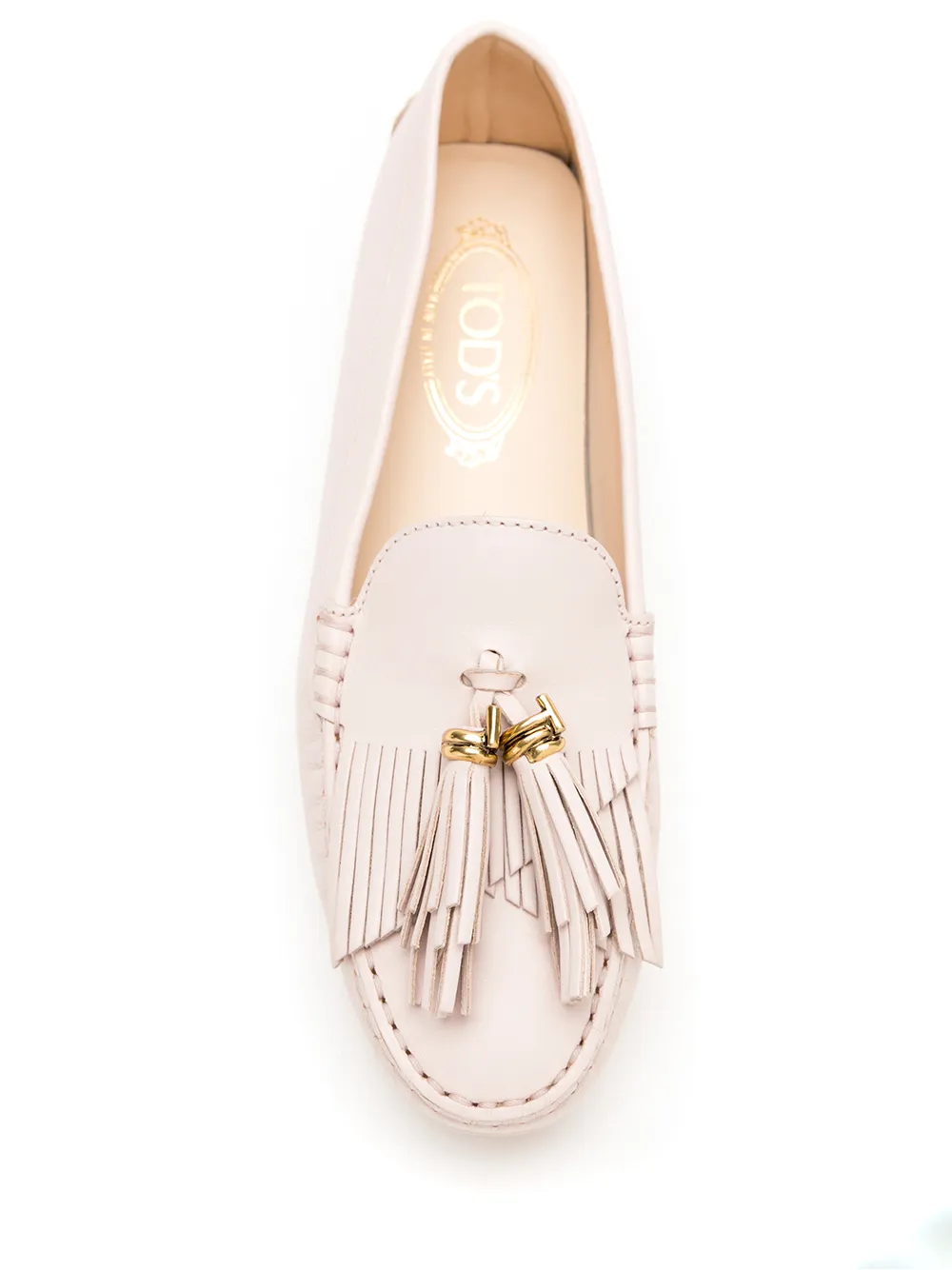 Tod's tassel-detail leather loafers Beige