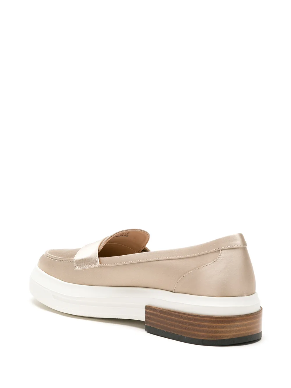 Tod's round-toe satin loafers Neutrals