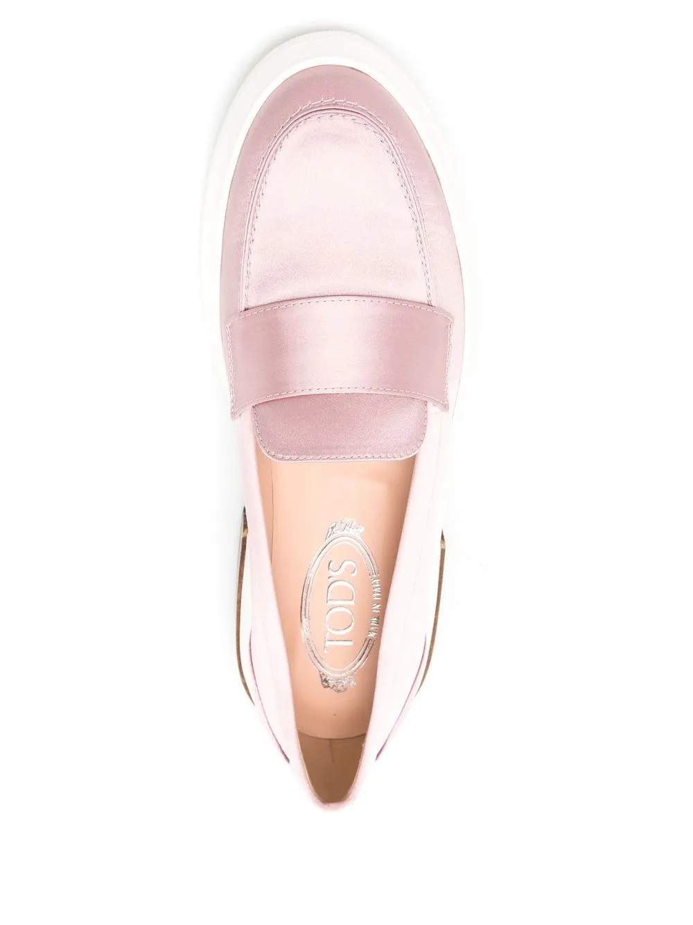 Tod's satin-finish effect loafers Pink