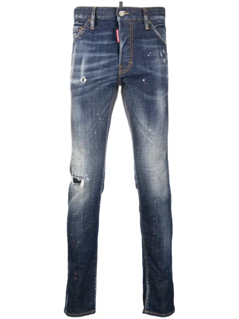 Shop Dsquared2 distressed look jeans with maple leaf patch with Express  Delivery - FARFETCH