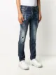 Dsquared2 distressed look jeans with maple leaf patch