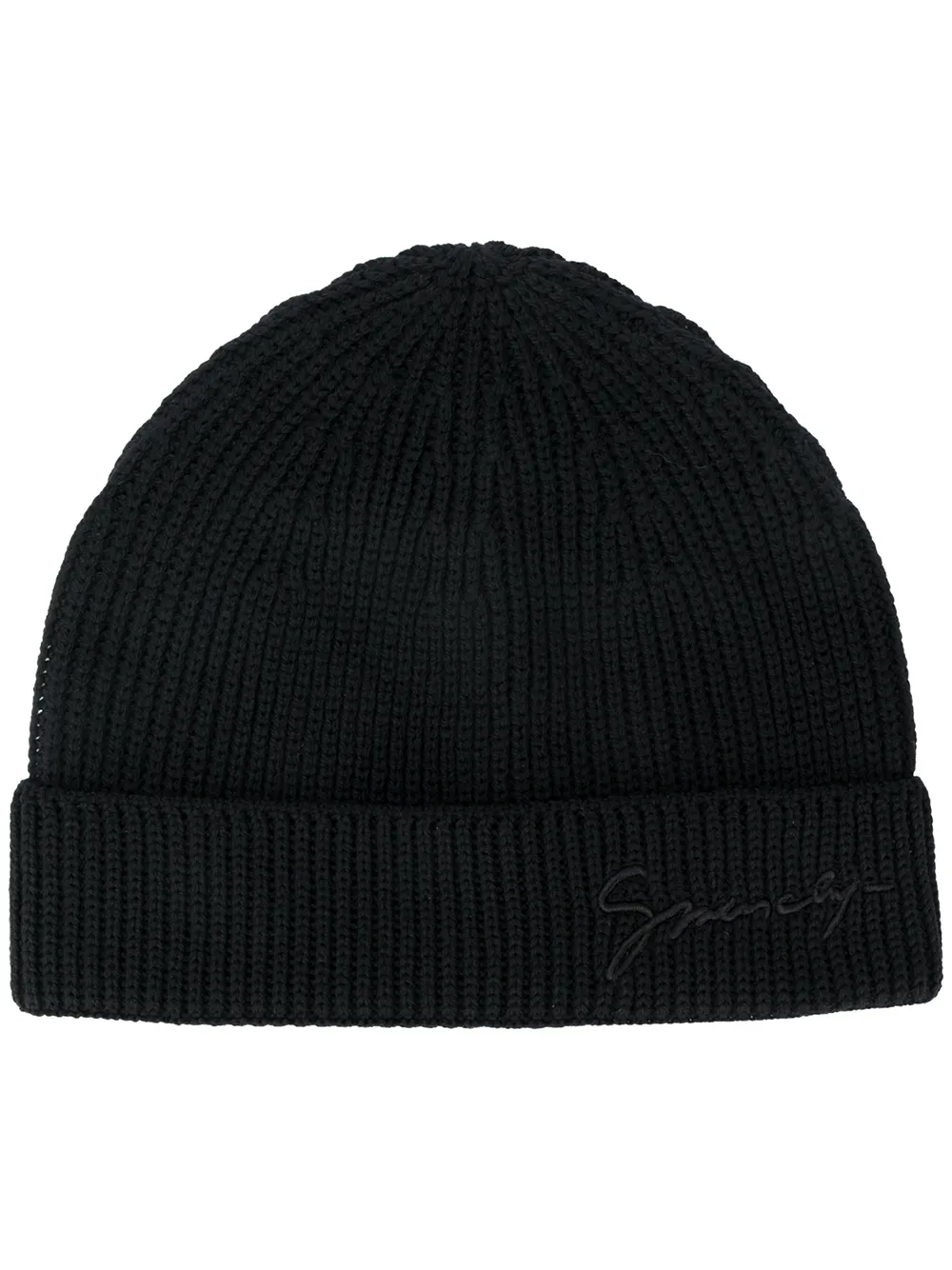 Click to view more detailed imagery on our partner's website Givenchy Ribbed Embroidered Logo Beanie In Black