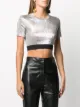 Paco Rabanne توب قصير بلمعان ميتاليك