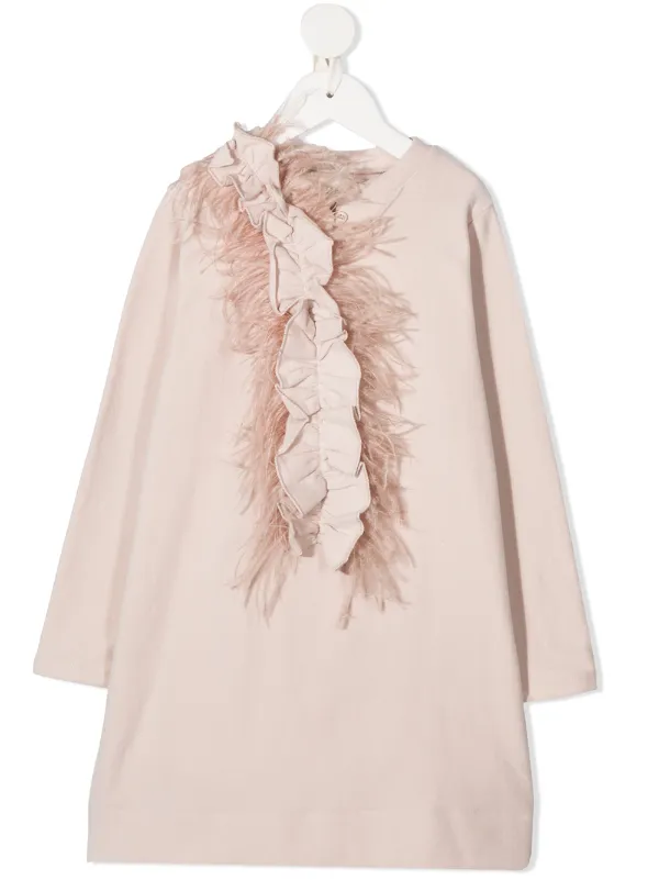 feather shift dress