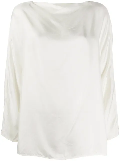 Daniela Gregis boat-neck satin blouse 