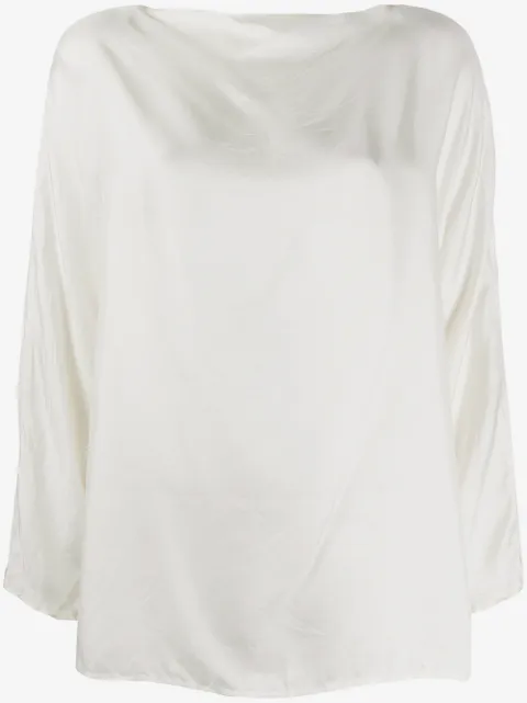 Daniela Gregis boat-neck satin blouse 