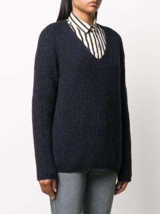 v-neck ribbed jumper展示图