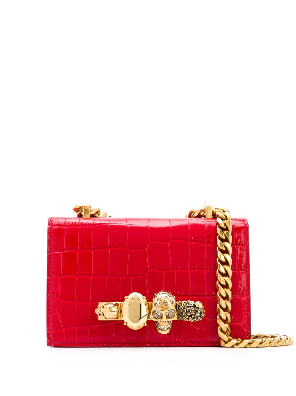 Alexander McQueen Jewelled crocodile-embossed Shoulder Bag - Farfetch