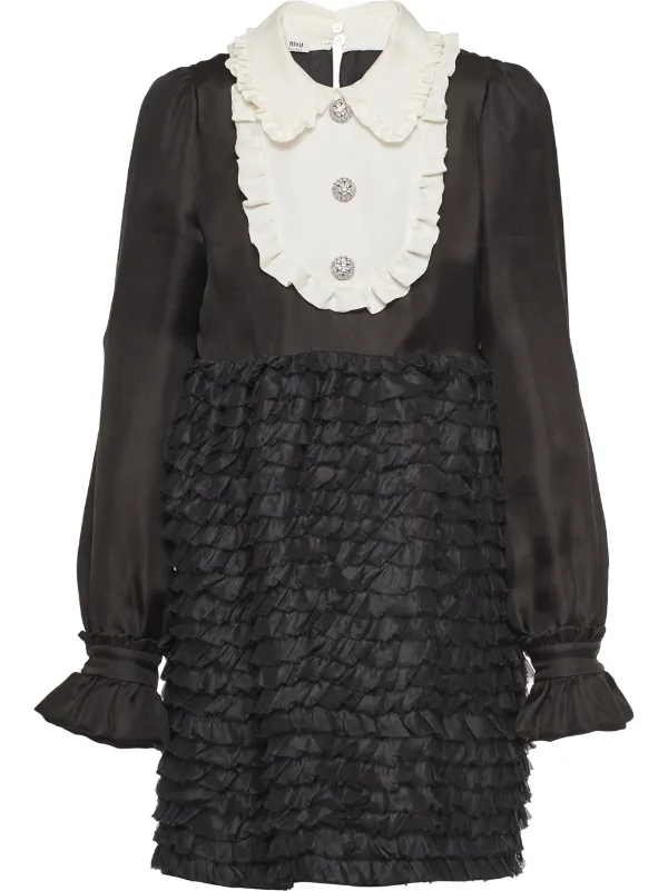 black and white silk dress