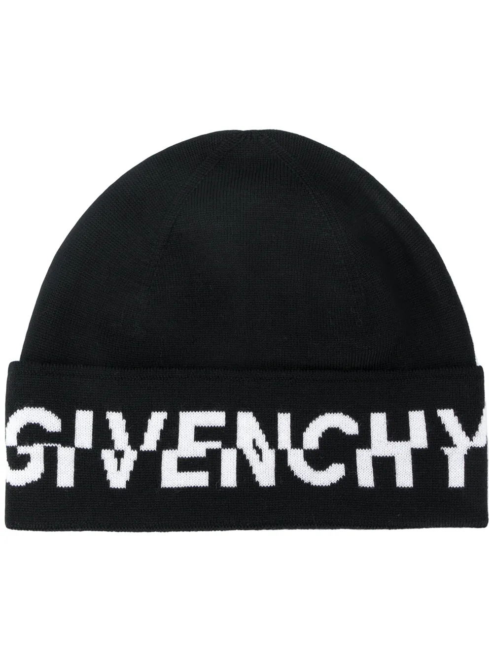 Click to view more detailed imagery on our partner's website Givenchy Jacquard Logo Ribbed Beanie In Black