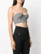 Balmain Top crop a quadretti