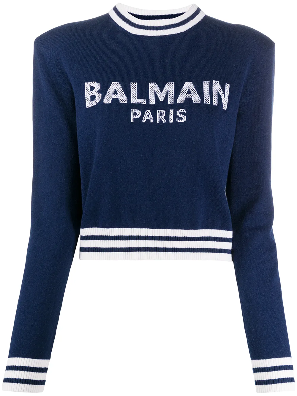 Balmain джемпер с жаккардовым логотипом и объемными плечами 83600₽