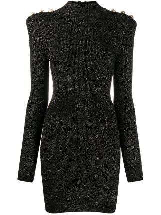 Balmain Metallic Threading Knitted Dress - Farfetch