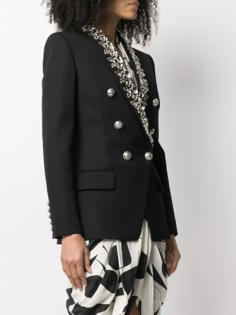 crystal embellished blazer jacket 