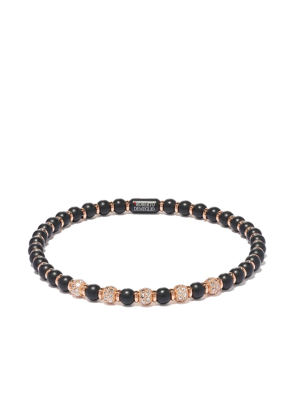 

Roberto Demeglio 18kt rose gold, diamond and black ceramic Sfera bracelet - Pink