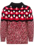 Prada patterned jacquard knit jumper - Red