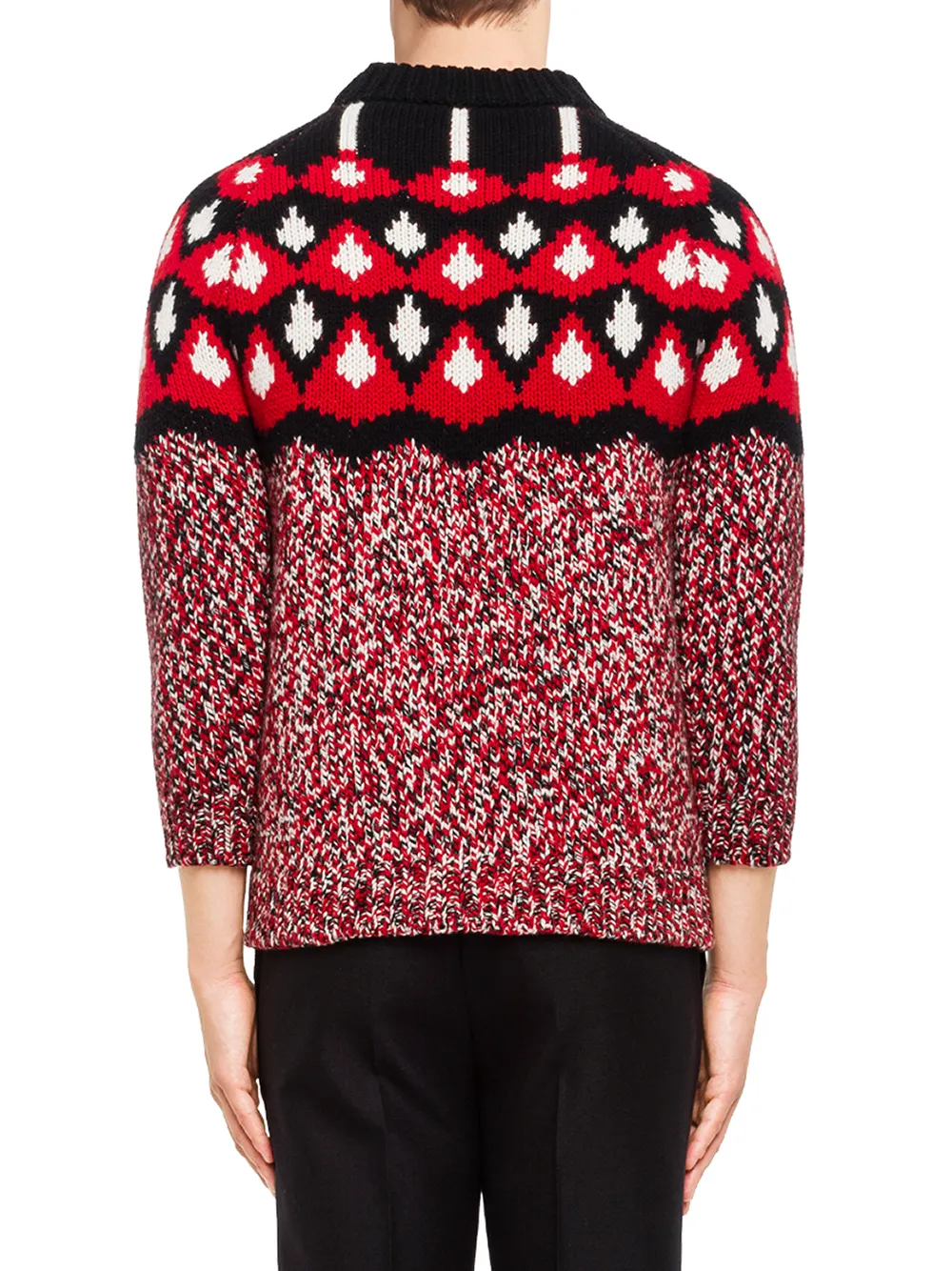 patterned jacquard knit jumper