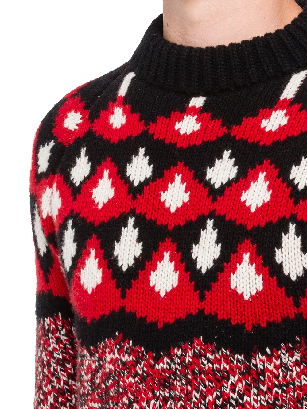 patterned jacquard knit jumper