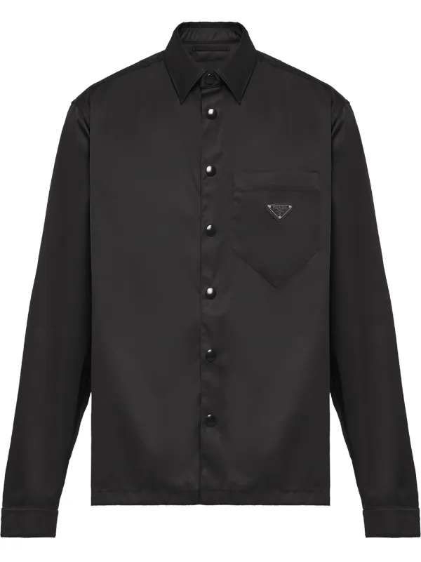 Prada black snap button-up shirt for men | SC514S2021WQ8 at 