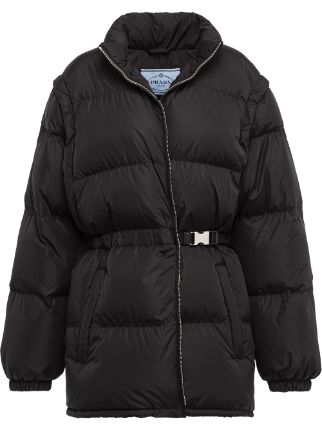 prada belted puffer jacket