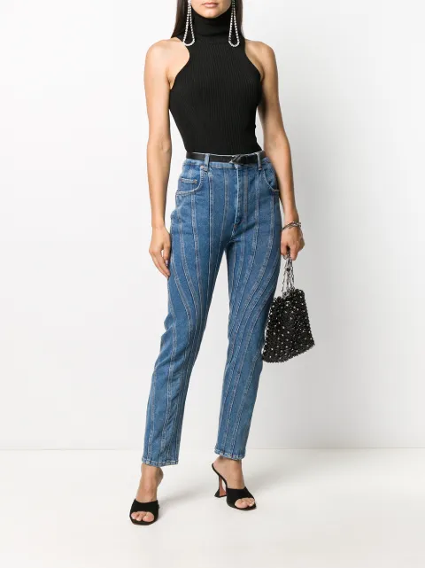 Mugler Panelled Tapered Jeans - Farfetch