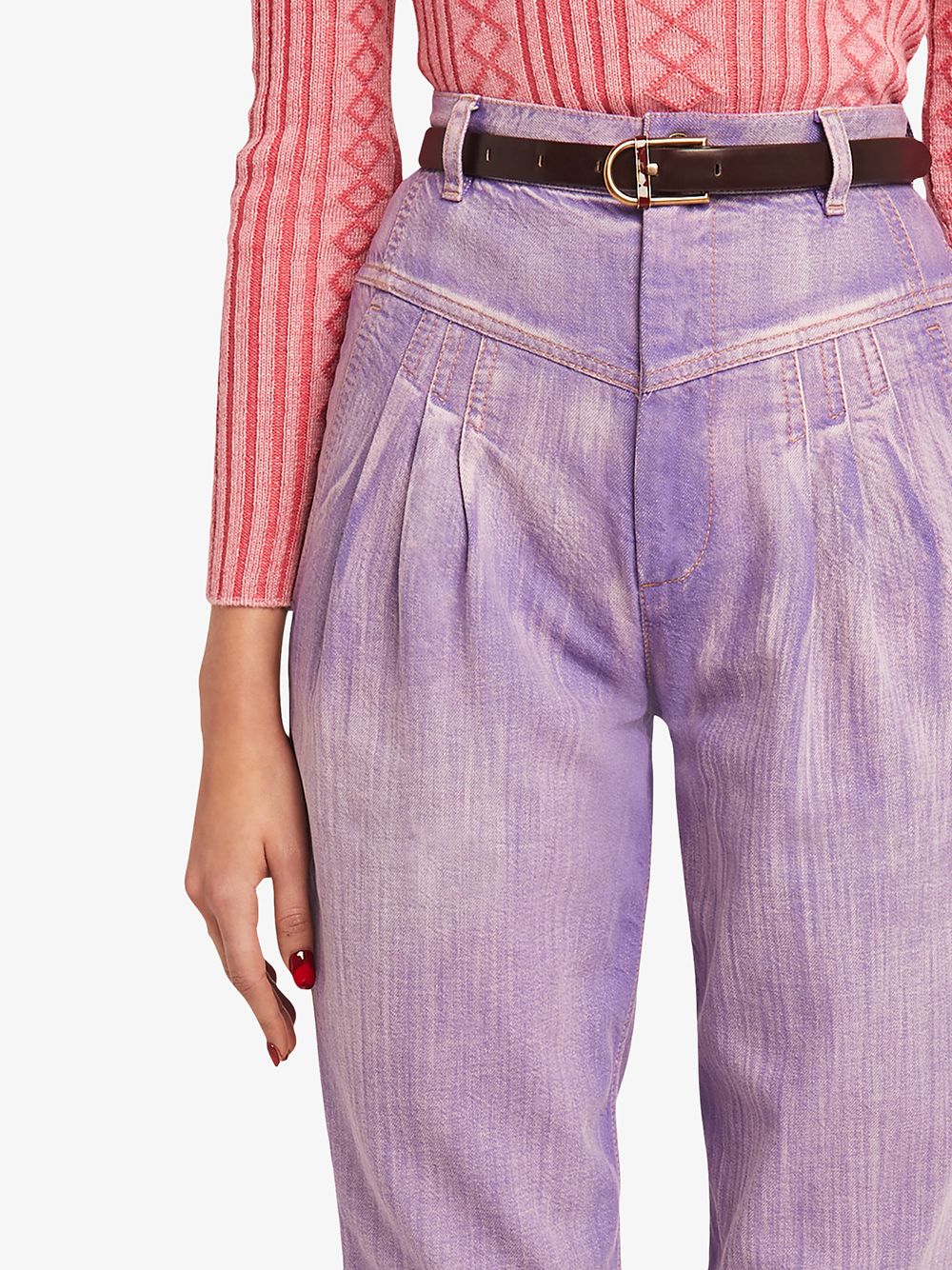 Shop Marc Jacobs pleated high-rise tapered jeans with Express Delivery ...