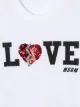 Msgm Kids Love-print cotton T-shirt
