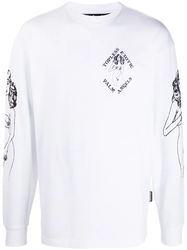 palm angels white long sleeve