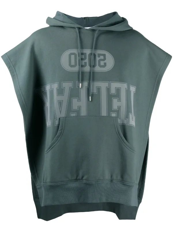 grey sleeveless hoodie