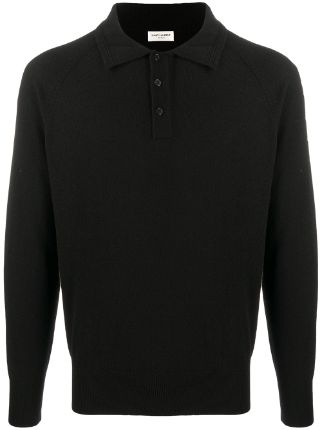 Saint Laurent Cashmere long-sleeved Polo Shirt - Farfetch