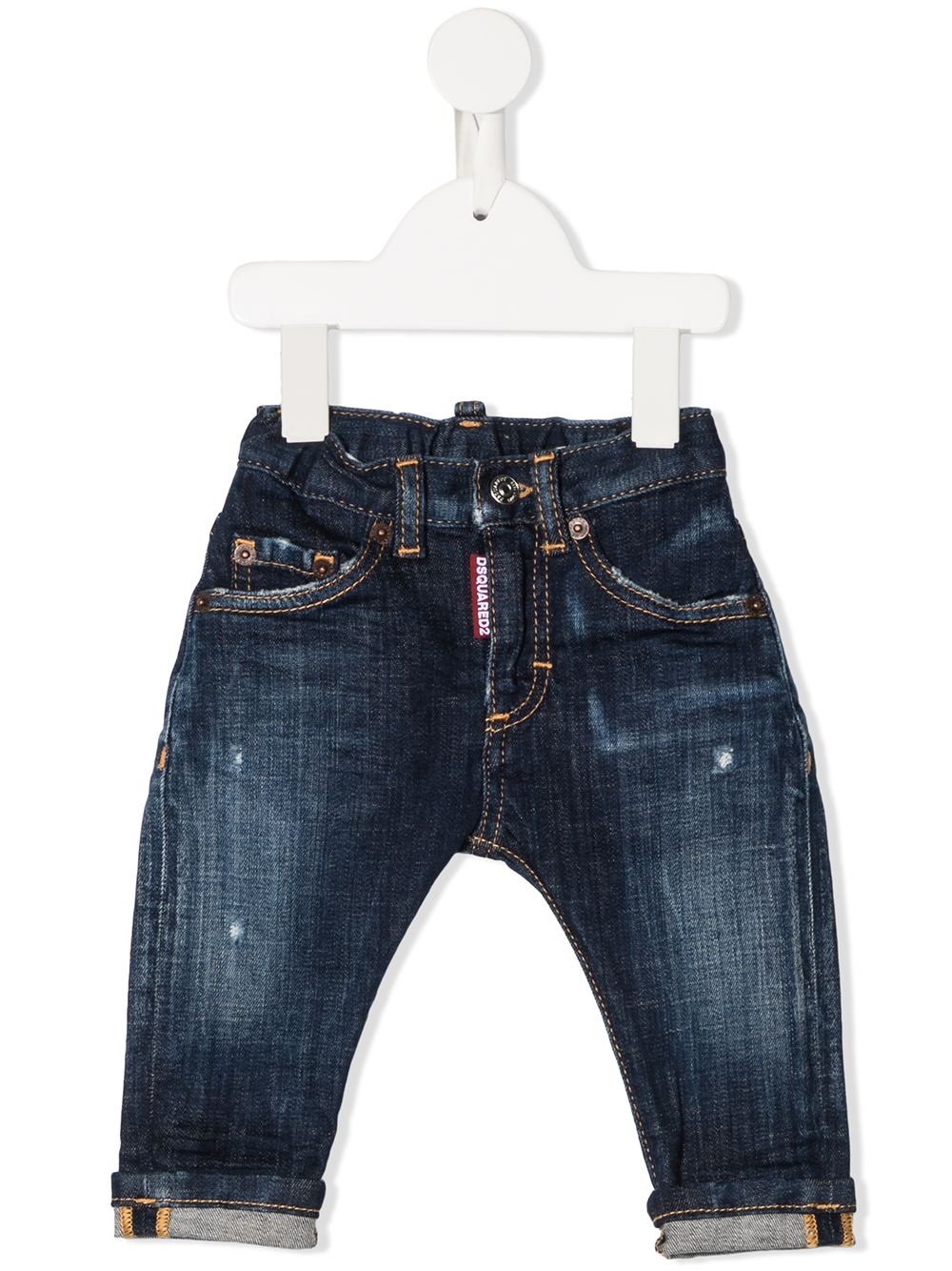 фото Dsquared2 kids джинсы с эффектом потертости