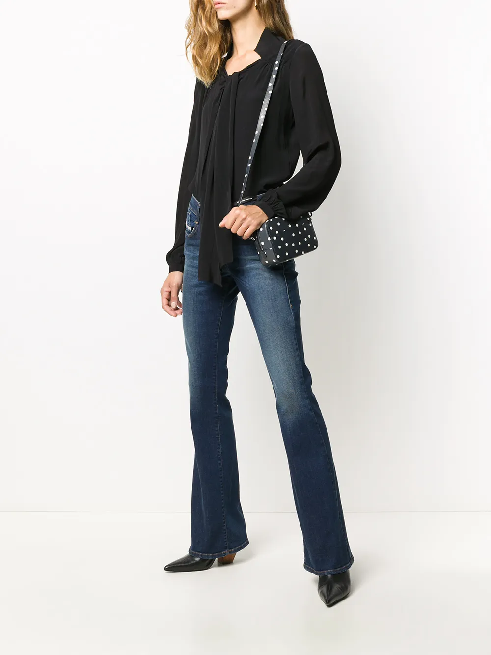 Diesel Bluse Mit Schleifenkragen   Schwarz 