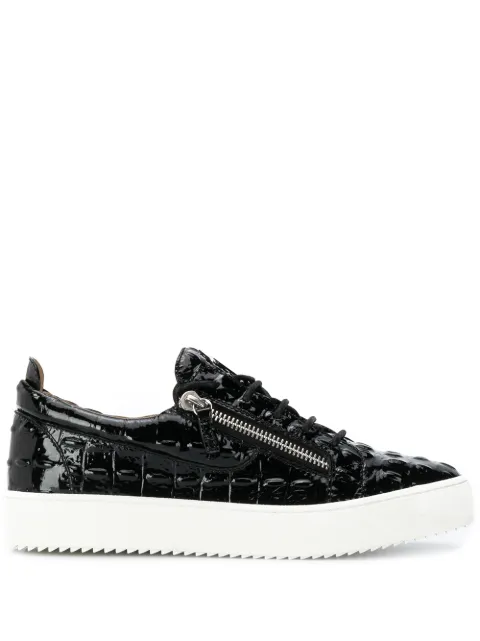 Giuseppe Zanotti лакированные кеды с молниями