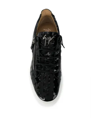 patent leather side-zip trainers展示图