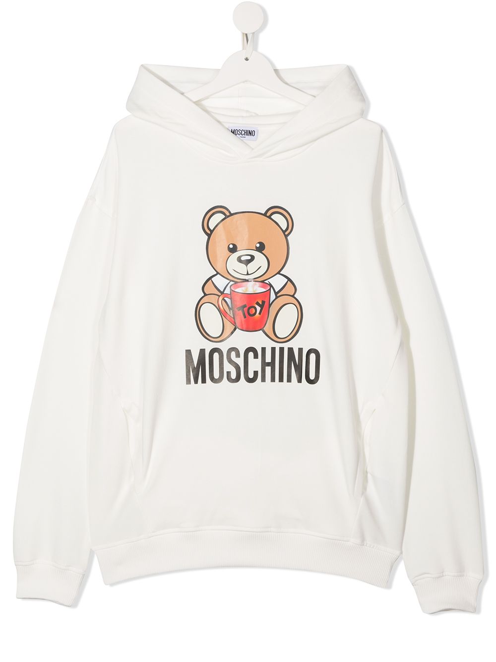 фото Moschino kids толстовка с капюшоном и логотипом