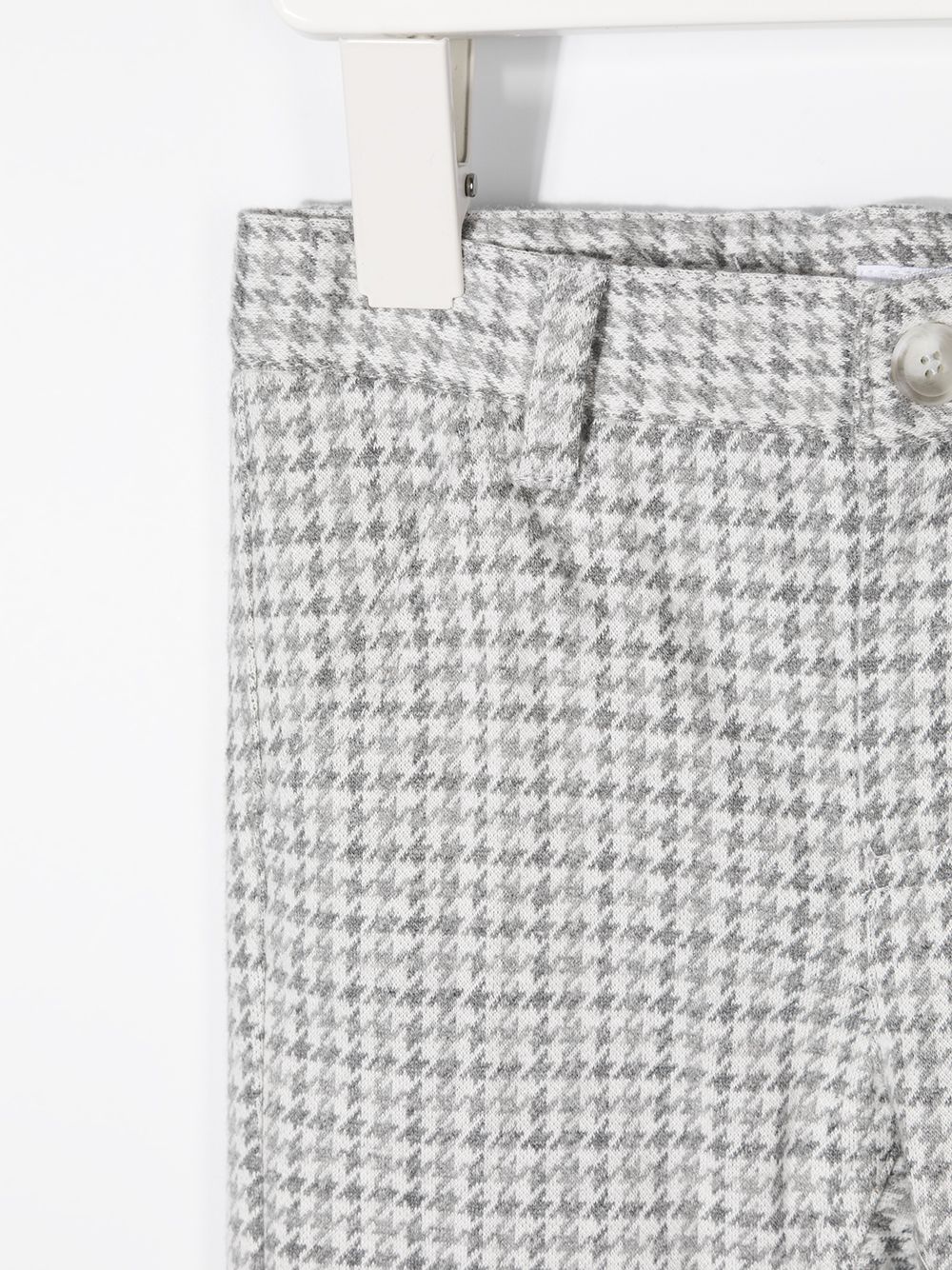 Shop Il Gufo Houndstooth-pattern Trousers In Grey