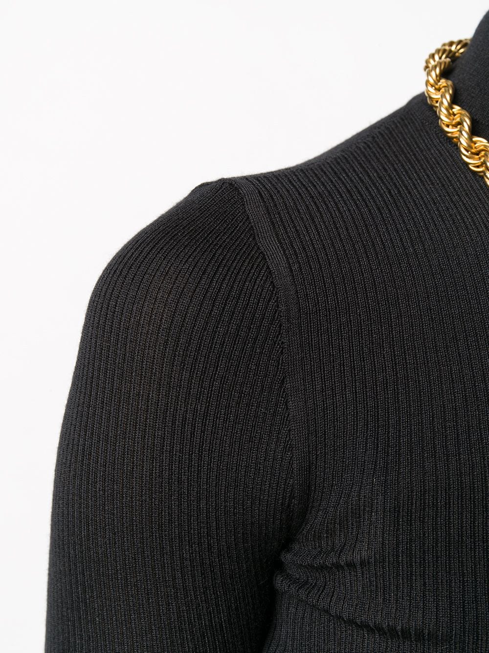 Shop Saint Laurent Fine-ribbed Sweater In Black