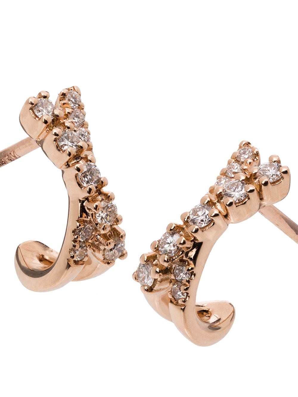 Shop Dana Rebecca Designs Ava Bea 14kt Rose Gold Diamond Huggie Earrings In Pink