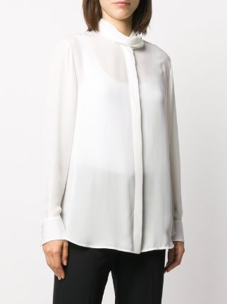 sheer long-sleeved shirt展示图