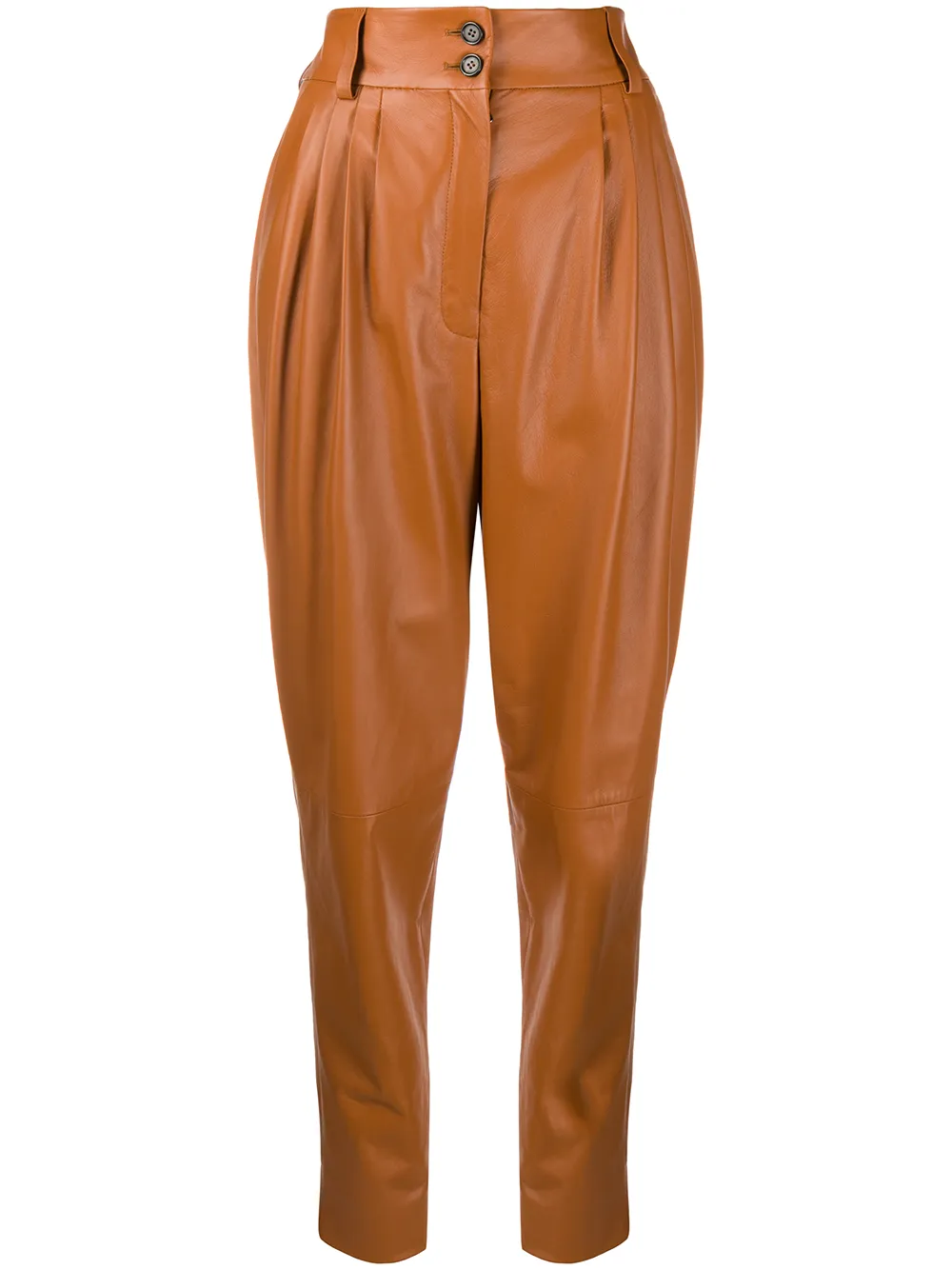 Click to view more detailed imagery on our partner's website Dolce & Gabbana High-waist Leather Trousers In Brown