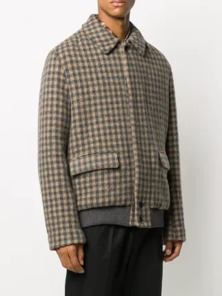 long-sleeved check pattern jacket展示图