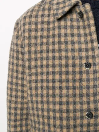 long-sleeved check pattern jacket展示图