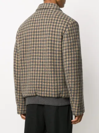 long-sleeved check pattern jacket展示图