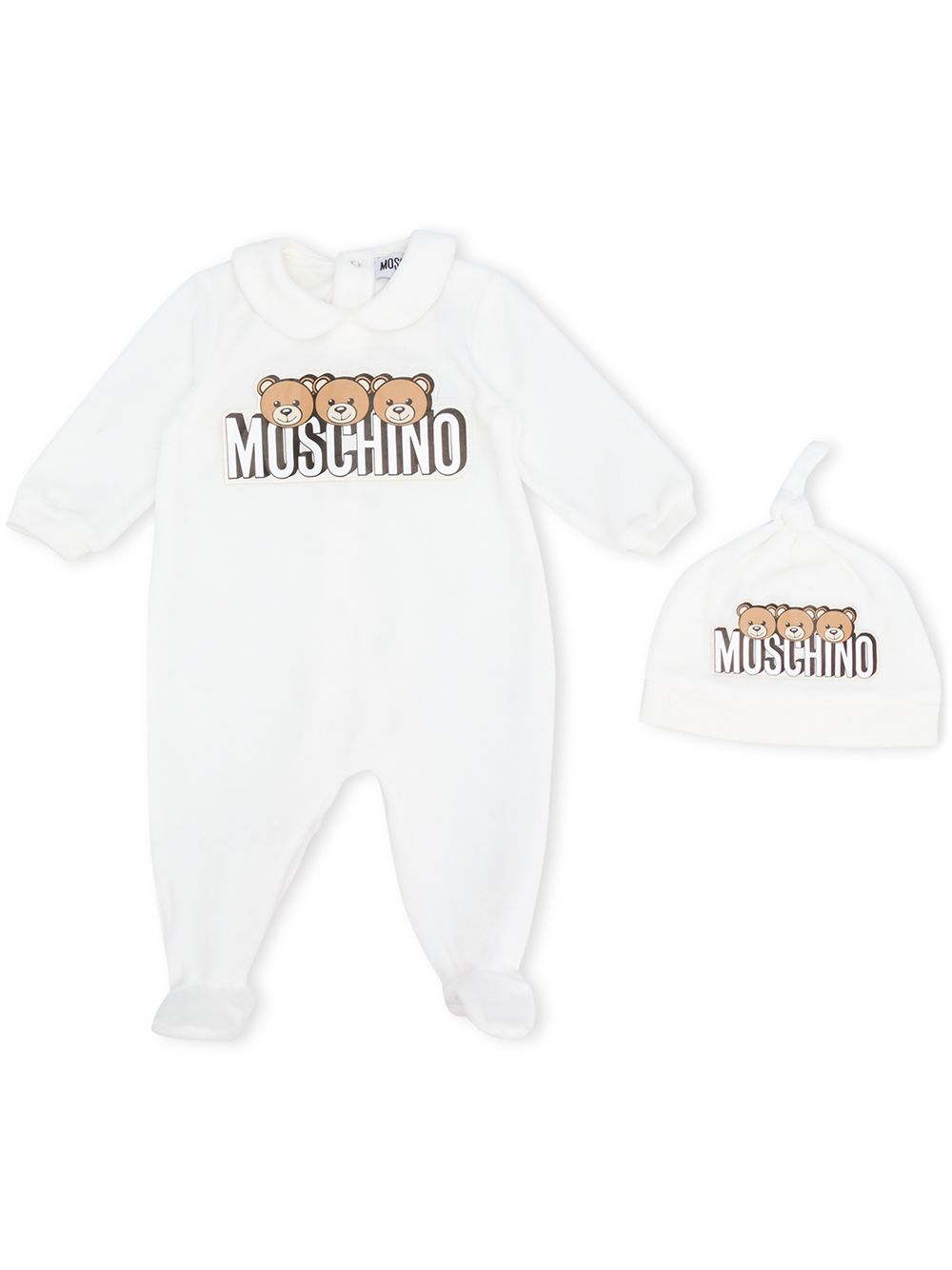 фото Moschino kids комбинезон с воротником питер пэн и логотипом