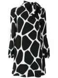 Valentino Garavani giraffe print silk mini dress - Black