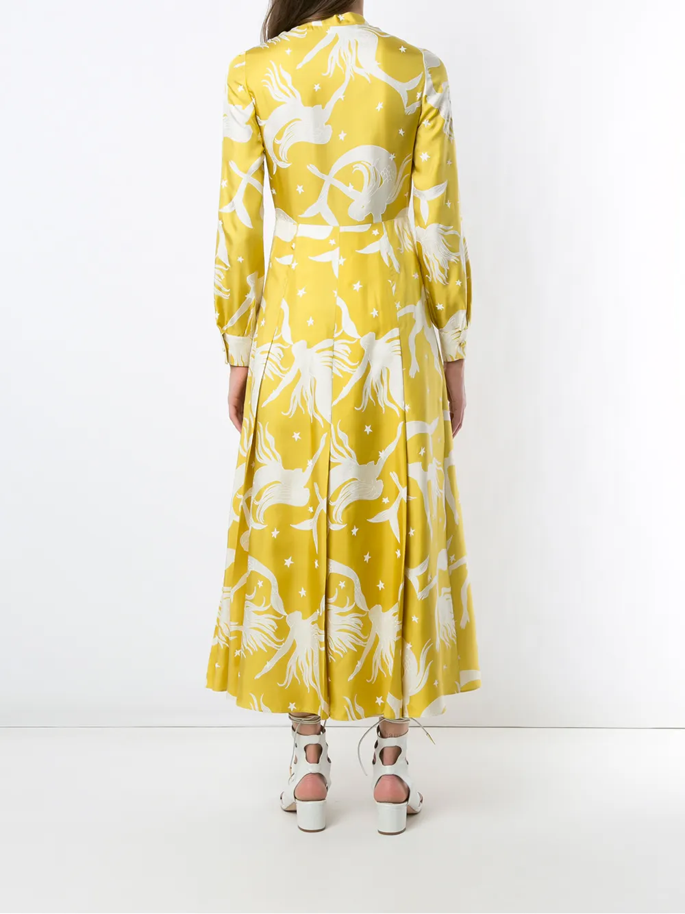 Shop Valentino Printed Silk Twill Dress