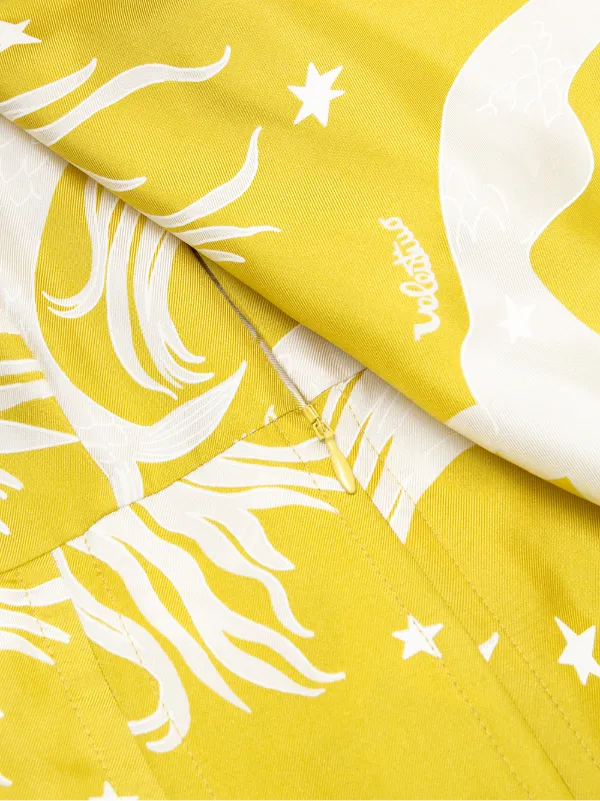 Valentino Garavani Printed Silk Twill Dress | Yellow | FARFETCH